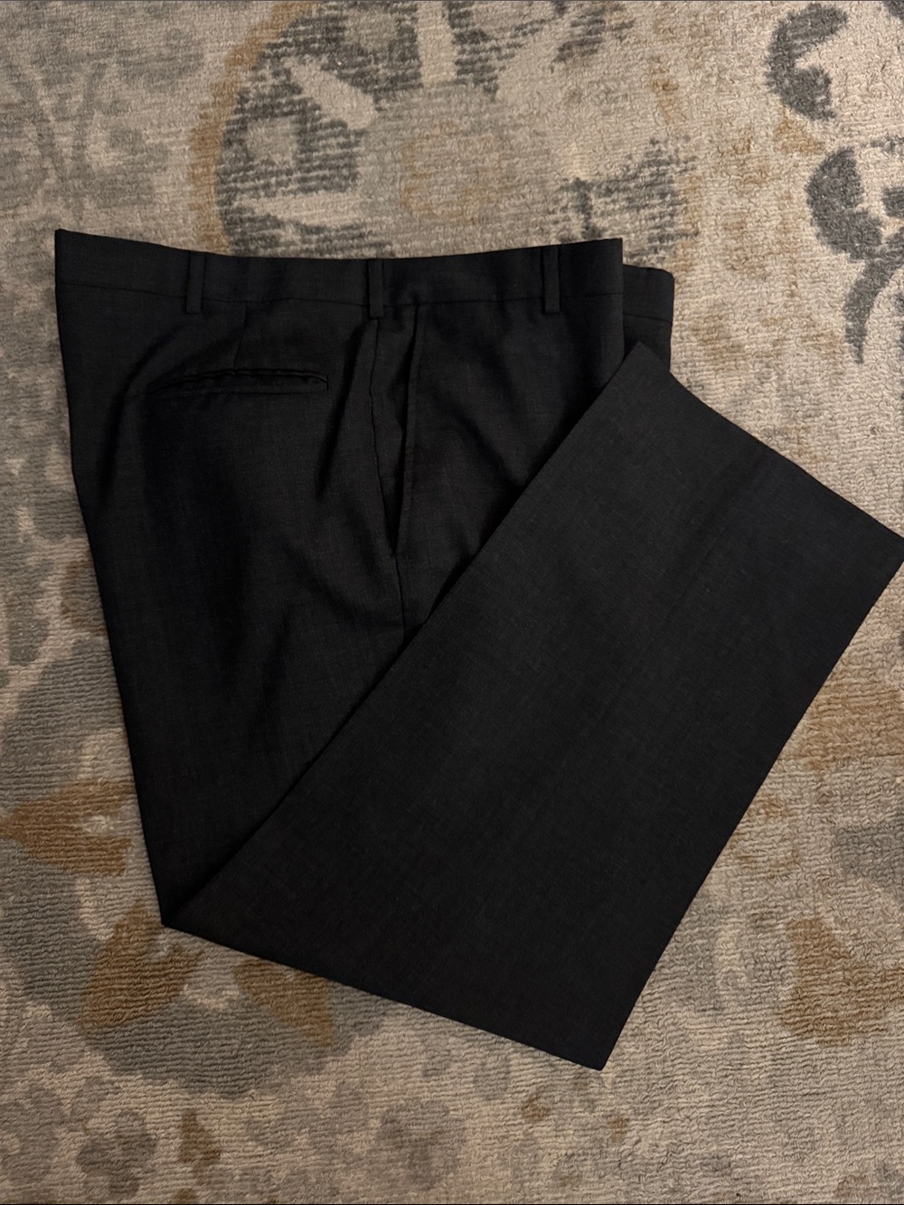 Evan Picone Black Men's Flat-Front Dress Pants
